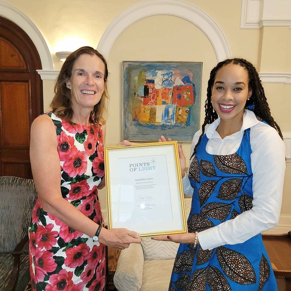 Jamaican Amashika Lorne Receives Points of Light Award 2