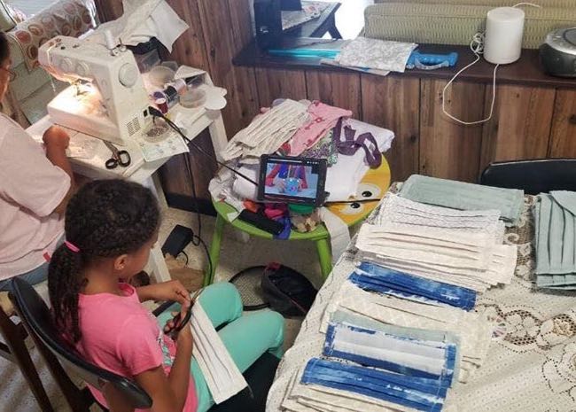 Jamaican-American Children In South Florida Make Masks for Healthcare Workers in the USA