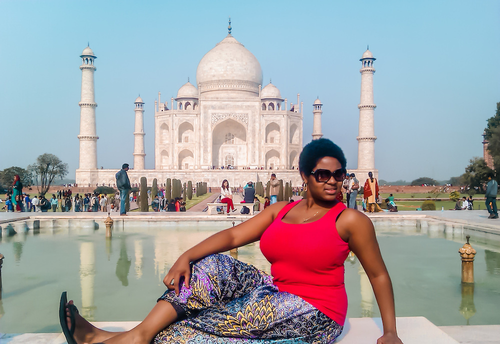 Meet the Jamaican Teaching Women How to Solo Travel the World - Taj Mahal India diedre in wanderland