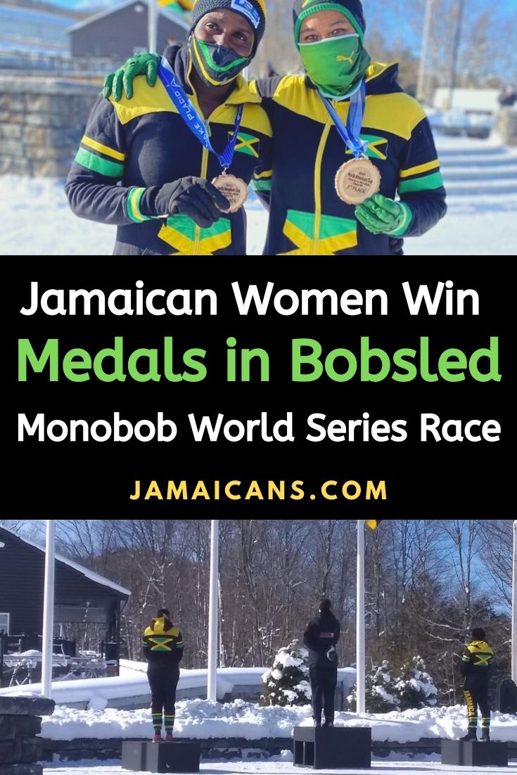 Jamaican Women Win Medals in Bobsled Monobob World Series Race Pin