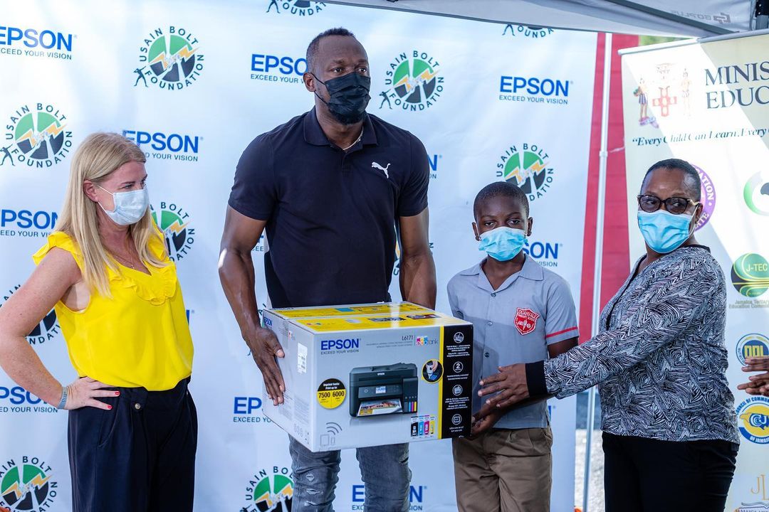 Usain Bolt and Epson Donate Printers Imaging Equipment to Primary Schools in Jamaica